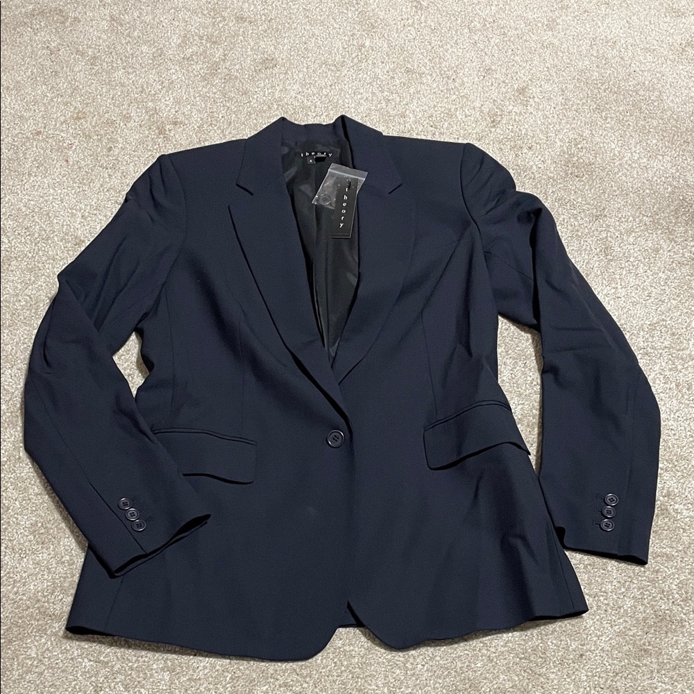 Theory Navy Women's Single-Button Blazer NWT